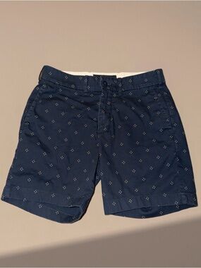 Abercrombie & Fitch Navy Micro-Dot Flat Front Shorts
